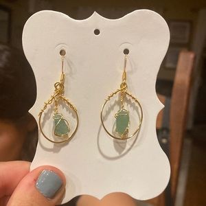 Wire Wrap Crystal Earrings